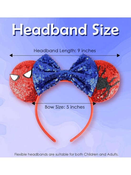 Women\'s Spider-eye Polyester Sequin Bow Mickey Mouse Headband Hair Accessory